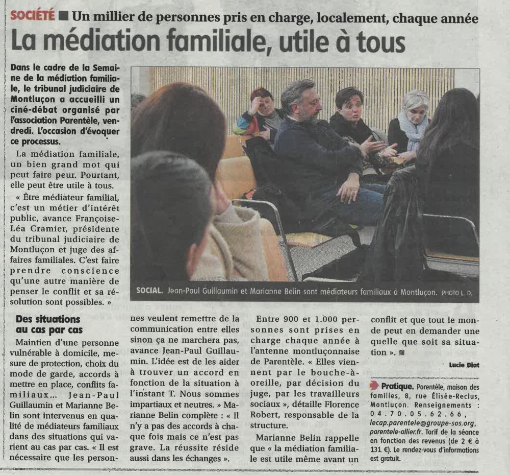 La semaine de la médiation familiale fait parler de Parentèle...