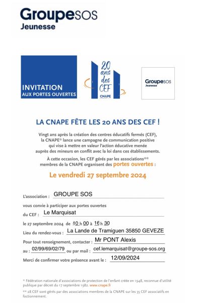 LA CNAPE FÊTE LES 20 ANS DES CEF ! GROUPE SOS JEUNESSE AUSSI